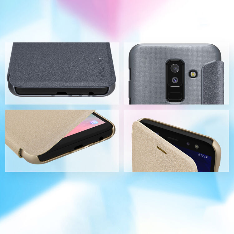 Husă flip Nillkin Sparkle, pentru Samsung Galaxy A6 Plus (2018) - negru