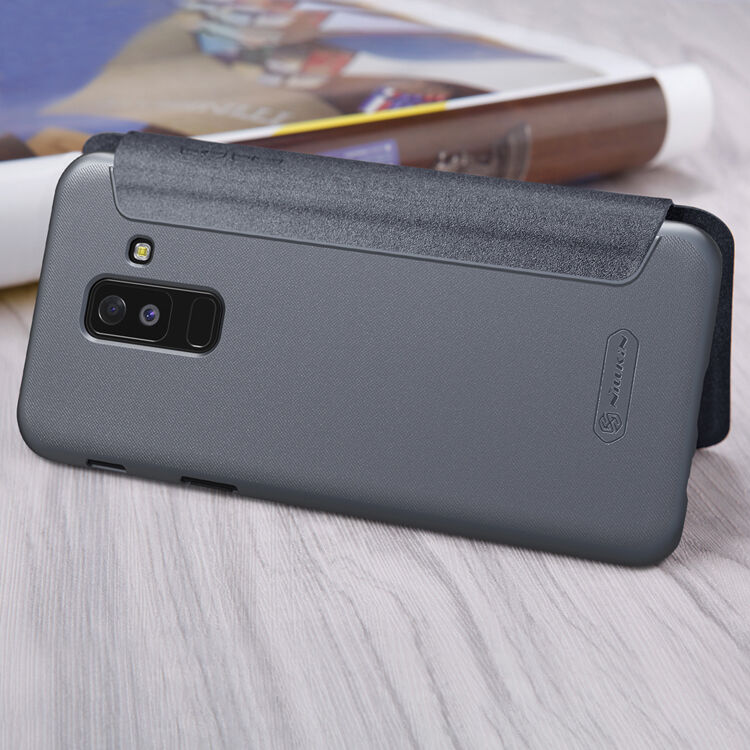 Husă flip Nillkin Sparkle, pentru Samsung Galaxy A6 Plus (2018) - negru