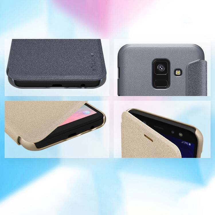 Husă flip Nillkin Sparkle, pentru Samsung Galaxy A6 (2018) - auriu