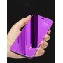 Carcasă metalică tip oglindă pentru Samsung Galaxy A6 (2018) - roz-auriu