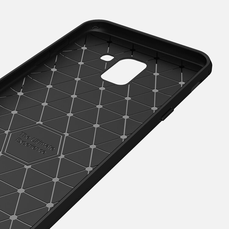 Carcasă din plastic cu textură șlefuită, pentru Samsung Galaxy J6 (2018) - albastru închis