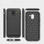 Carcasă din plastic cu textură șlefuită, pentru Samsung Galaxy J6 (2018) - negru
