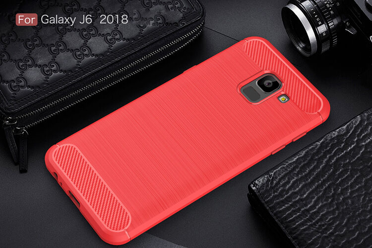 Carcasă din plastic cu textură șlefuită, pentru Samsung Galaxy J6 (2018) - negru Carcasă din plastic cu textură șlefuită, pentru Samsung Galaxy J6 (2018) - negru