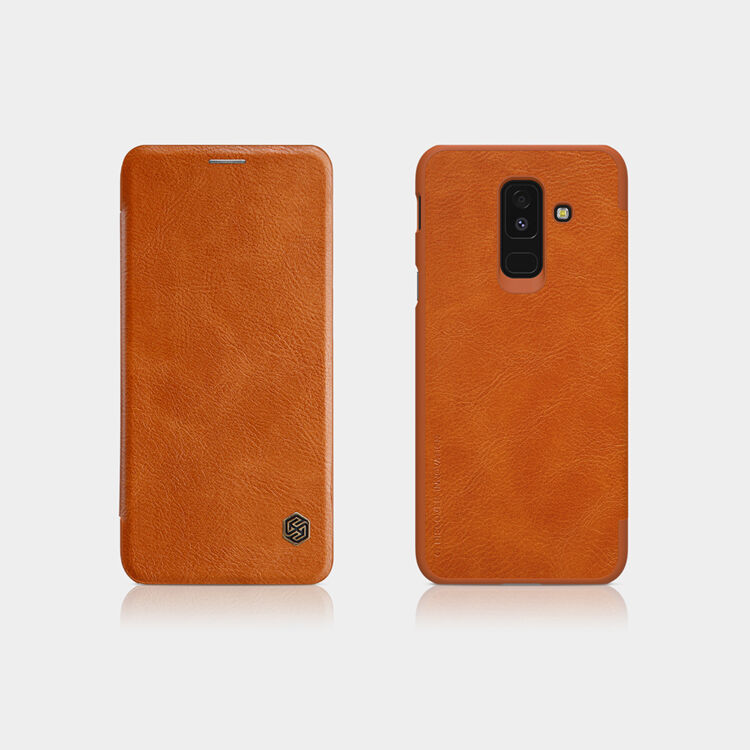 Husă flip Nillkin Qin, din piele, pentru Samsung Galaxy A6 Plus (2018) - roșu