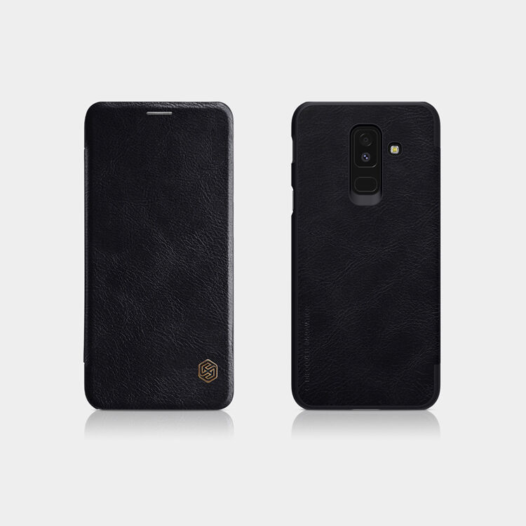 Husă flip Nillkin Qin, din piele, pentru Samsung Galaxy A6 Plus (2018) - roșu