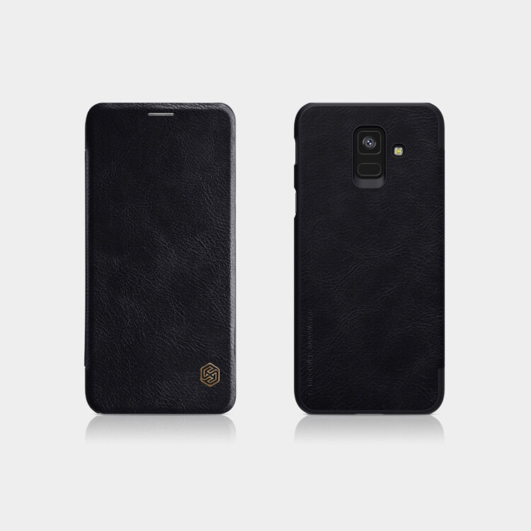 Husă flip Nillkin Qin, din piele, pentru Samsung Galaxy A6 (2018) - roșu