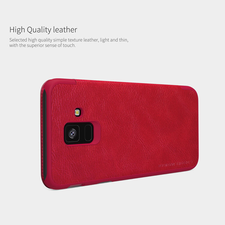 Husă flip Nillkin Qin, din piele, pentru Samsung Galaxy A6 (2018) - negru