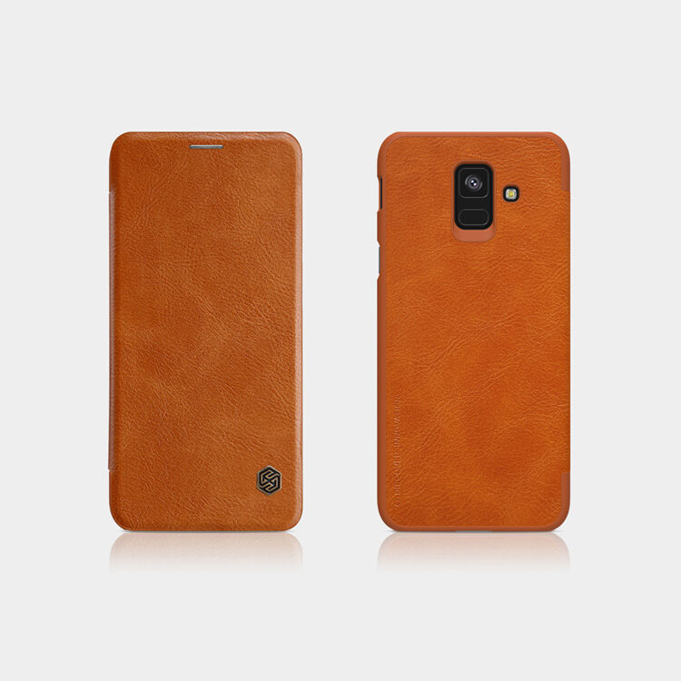Husă flip Nillkin Qin, din piele, pentru Samsung Galaxy A6 (2018) - negru