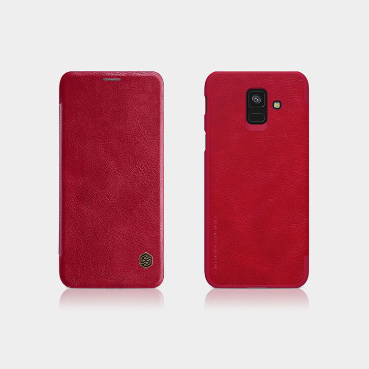 Husă flip Nillkin Qin, din piele, pentru Samsung Galaxy A6 (2018) - negru