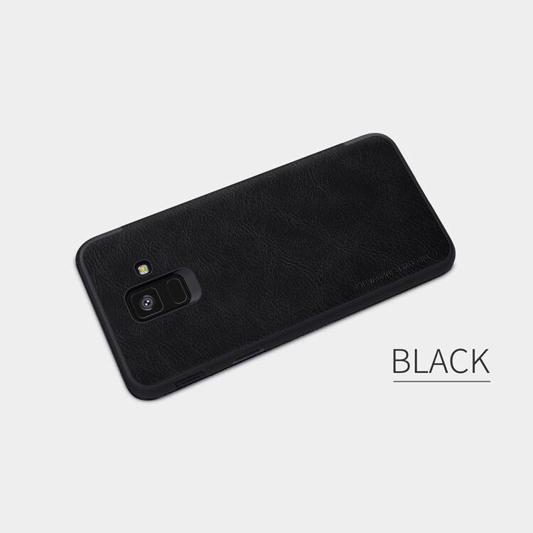 Husă flip Nillkin Qin, din piele, pentru Samsung Galaxy A6 (2018) - negru
