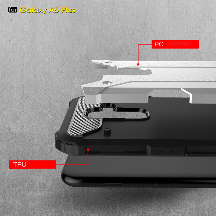 Carcasă super rezistentă Armor, pentru Samsung Galaxy A6 Plus (2018) - roz-auriu