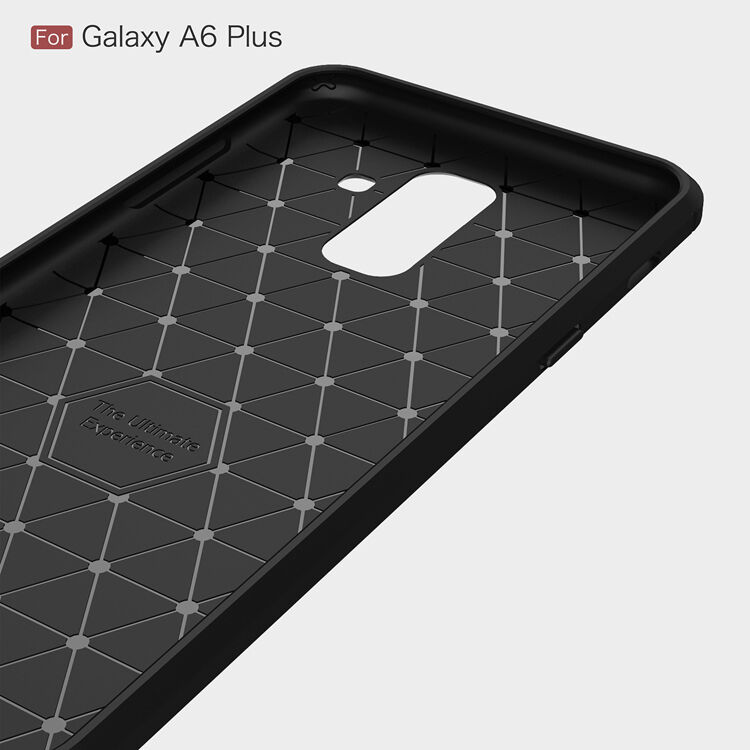 Carcasă din plastic cu textură șlefuită, pentru Samsung Galaxy A6 Plus (2018) - gri