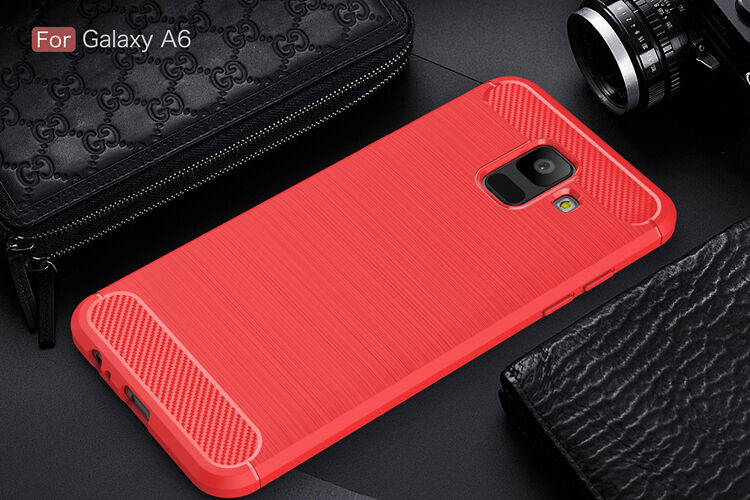 Carcasă din plastic cu textură șlefuită, pentru Samsung Galaxy A6 (2018) - albastru închis Carcasă din plastic cu textură șlefuită, pentru Samsung Galaxy A6 (2018) - albastru închis