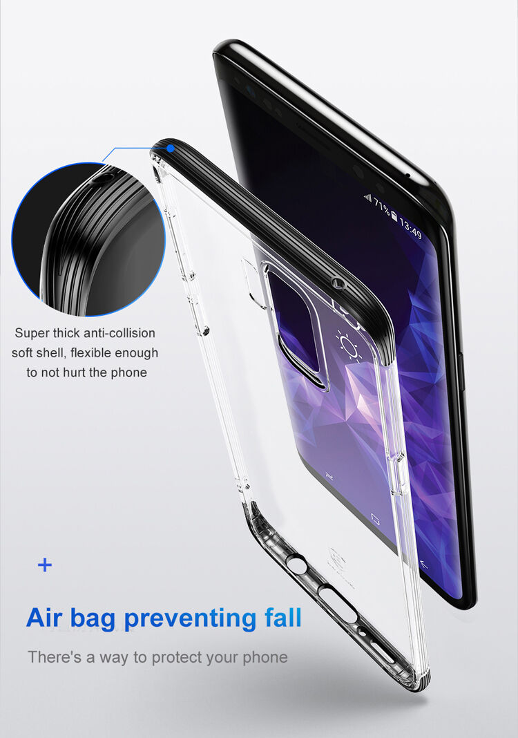 Carcasă Baseus Armor, din plastic transparent pentru Samsung Galaxy S9 Plus - roșu