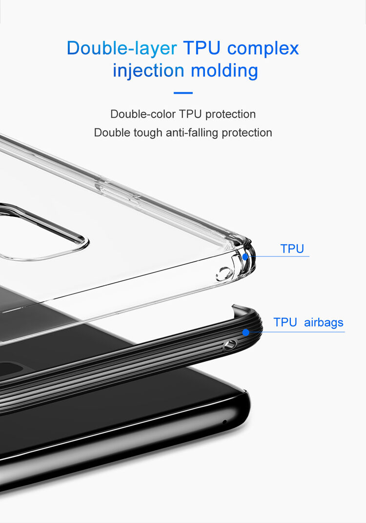 Carcasă Baseus Armor, din plastic transparent pentru Samsung Galaxy S9 Plus - roșu