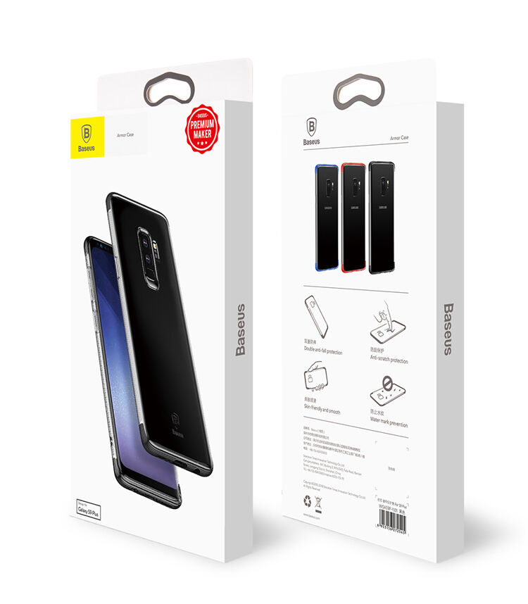 Carcasă Baseus Armor, din plastic transparent pentru Samsung Galaxy S9 Plus - roșu Carcasă Baseus Armor, din plastic transparent pentru Samsung Galaxy S9 Plus - roșu