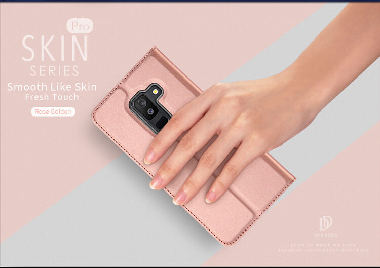 Husă flip Dux Ducis Skin Pro, pentru Samsung Galaxy A6 Plus (2018) - auriu