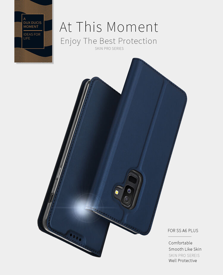 Husă flip Dux Ducis Skin Pro, pentru Samsung Galaxy A6 Plus (2018) - auriu