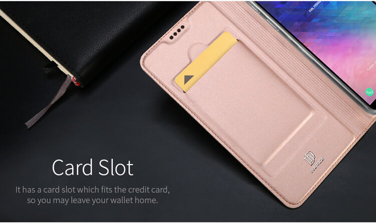 Husă flip Dux Ducis Skin Pro, pentru Samsung Galaxy A6 Plus (2018) - auriu