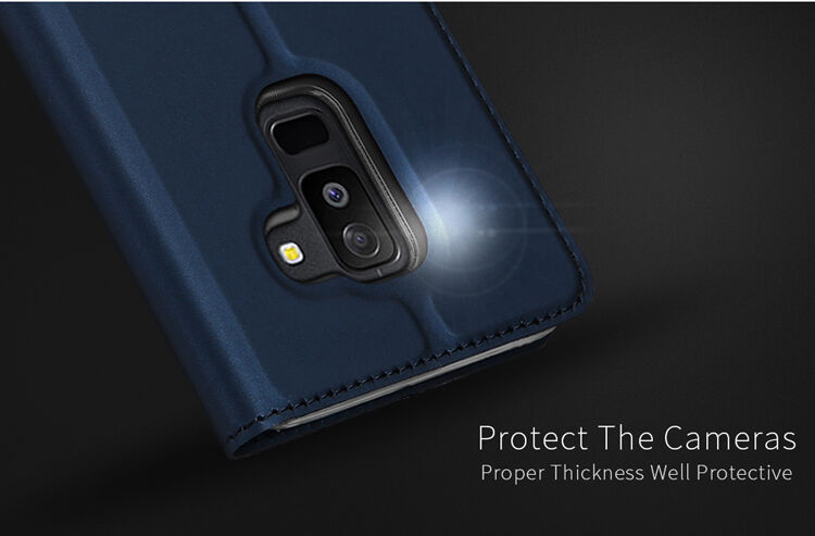 Husă flip Dux Ducis Skin Pro, pentru Samsung Galaxy A6 Plus (2018) - roz-auriu