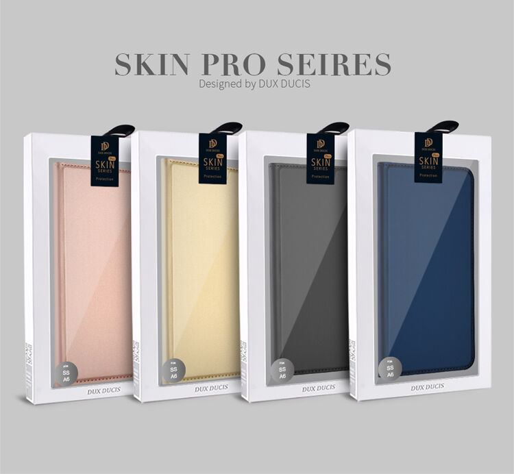 Husă flip Dux Ducis Skin Pro, pentru Samsung Galaxy A6 (2018) - roz-auriu Husă flip Dux Ducis Skin Pro, pentru Samsung Galaxy A6 (2018) - roz-auriu
