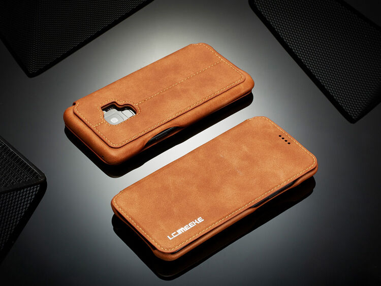 Husă flip LC.Imeeke, din piele, pentru Samsung Galaxy S9 - roșu