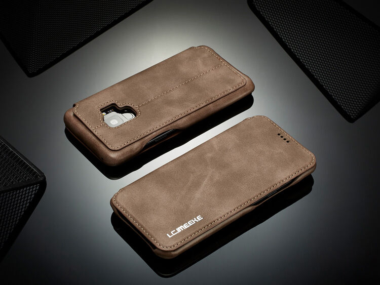 Husă flip LC.Imeeke, din piele, pentru Samsung Galaxy S9 - roșu