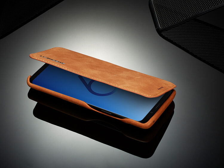 Husă flip LC.Imeeke, din piele, pentru Samsung Galaxy S9 - roșu
