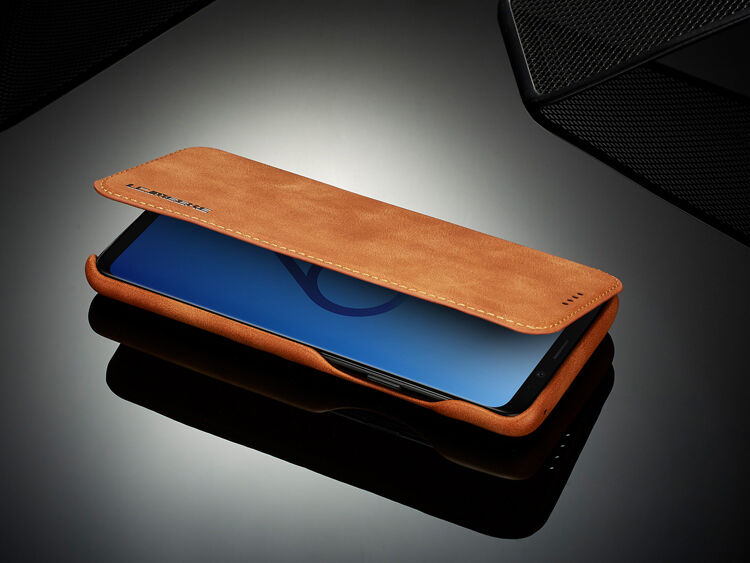 Husă flip LC.Imeeke, pentru Samsung Galaxy S9 Plus - maro