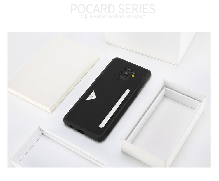 Husă din piele Dux Ducis Pocard, pentru Samsung Galaxy A8 Plus (2018) - roșu