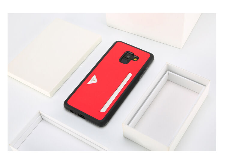 Husă din piele Dux Ducis Pocard, pentru Samsung Galaxy A8 (2018) - roșu