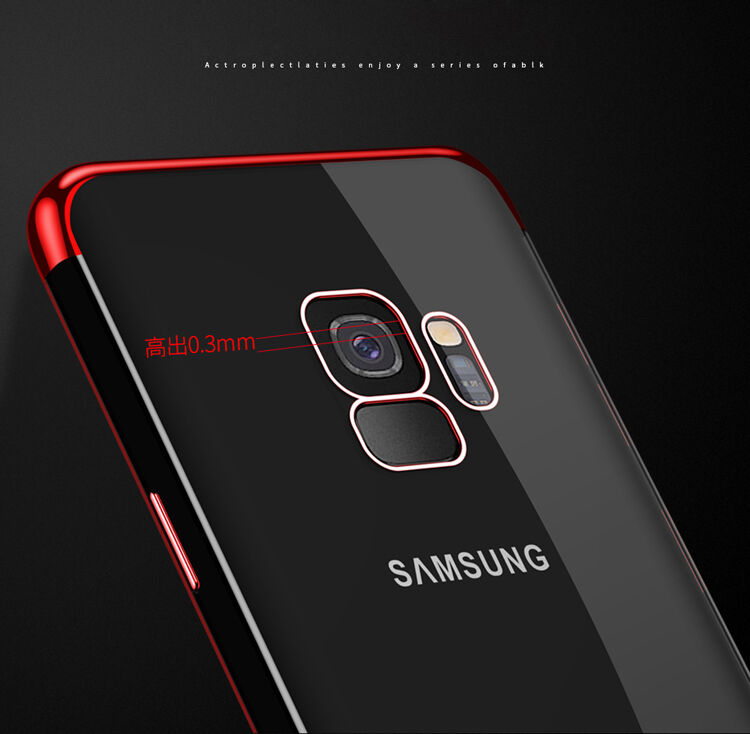 Carcasă transparentă Sulada, din plastic, cu ramă, pentru Samsung Galaxy S9 - argintiu