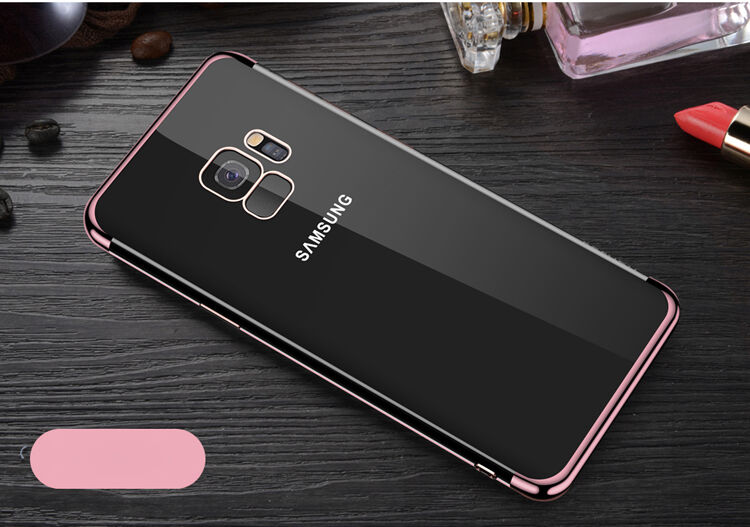 Carcasă transparentă Sulada, din plastic, cu ramă, pentru Samsung Galaxy S9 - negru