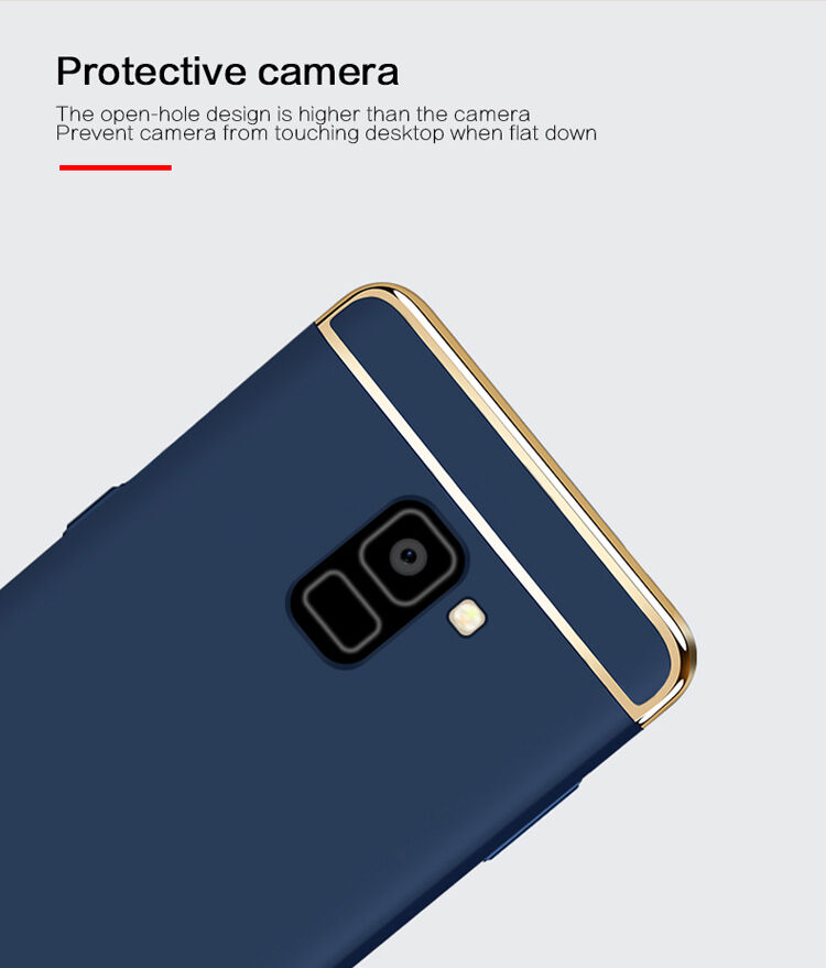 Carcasă Mofi din plastic pentru Samsung Galaxy A8 Plus (2018) - roz-auriu