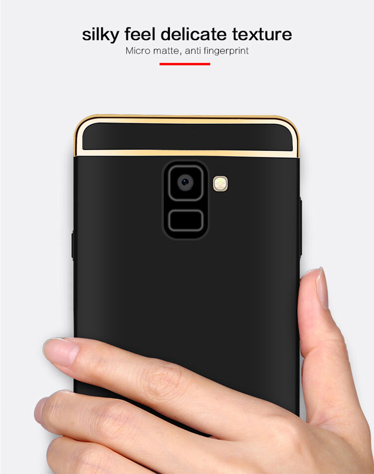 Carcasă Mofi din plastic pentru Samsung Galaxy A8 Plus (2018) - roz-auriu
