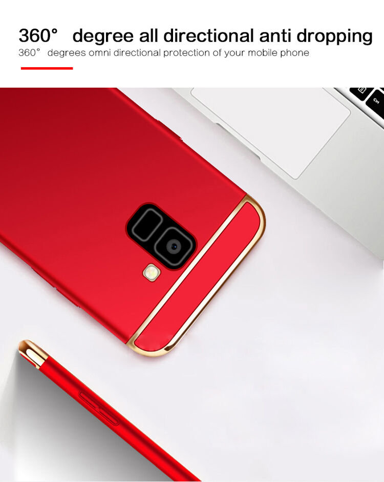 Carcasă Mofi din plastic pentru Samsung Galaxy A8 (2018) - roșu