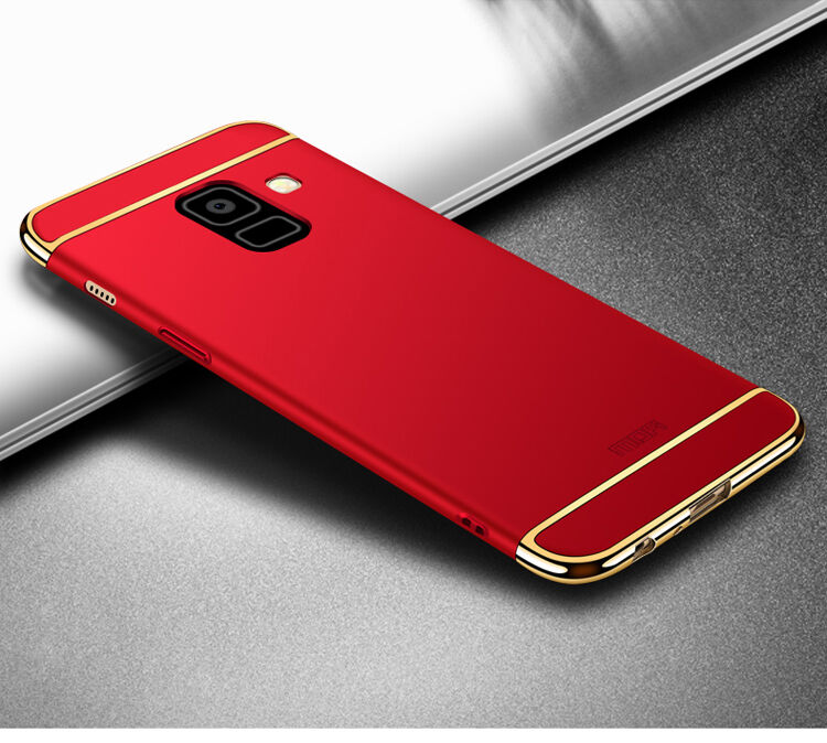 Carcasă Mofi din plastic pentru Samsung Galaxy A8 (2018) - roșu