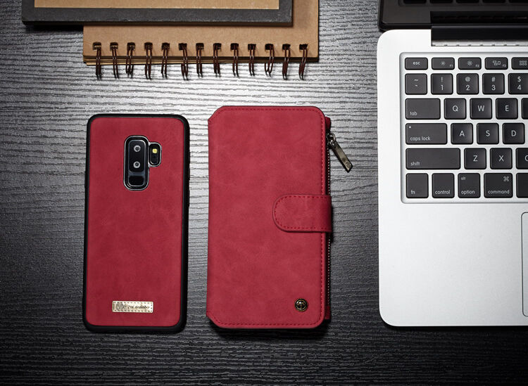 Carcasă tip portofel Caseme, pentru Samsung Galaxy S9 Plus - roșu