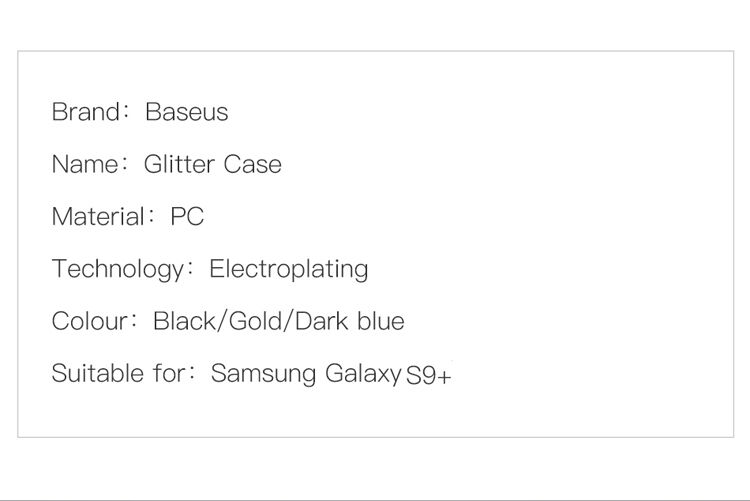 Carcasă transparentă Baseus Glitter, cu ramă, pentru Samsung Galaxy S9 Plus - auriu