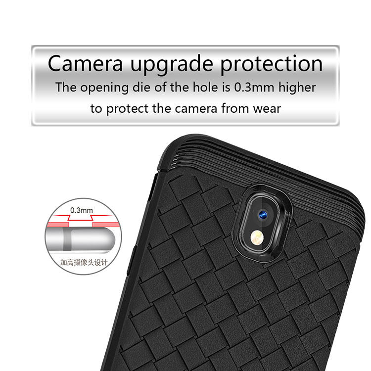Carcasă din plastic cu textură împletită, pentru Samsung Galaxy J5 (2017) - gri