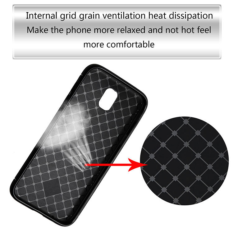 Carcasă din plastic cu textură împletită, pentru Samsung Galaxy J5 (2017) - gri