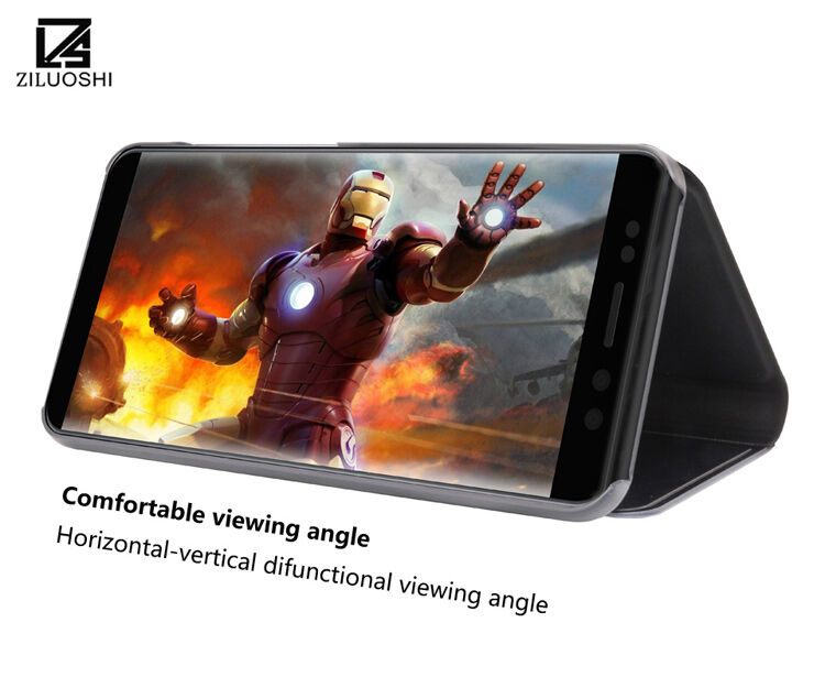 Carcasă metalică tip oglindă pentru Samsung Galaxy A8 (2018) - negru