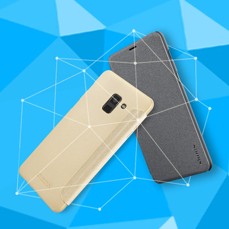 Husă flip Nillkin Sparkle, pentru Samsung Galaxy A8 Plus (2018) - gri