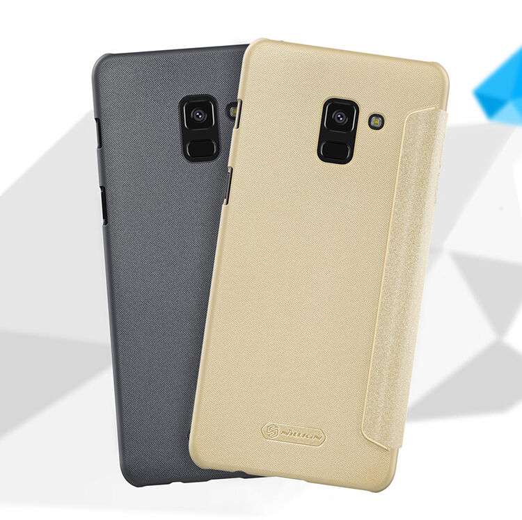 Husă flip Nillkin Sparkle, pentru Samsung Galaxy A8 Plus (2018) - gri
