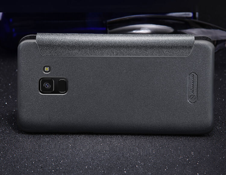 Husă flip Nillkin Sparkle, pentru Samsung Galaxy A8 Plus (2018) - gri