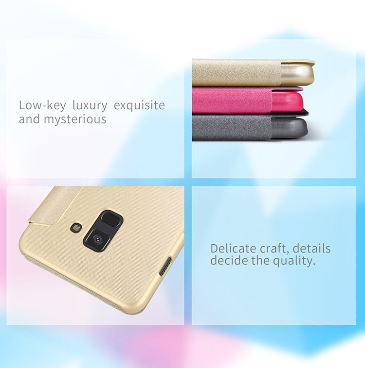 Husă flip Nillkin Sparkle, pentru Samsung Galaxy A8 (2018) - auriu