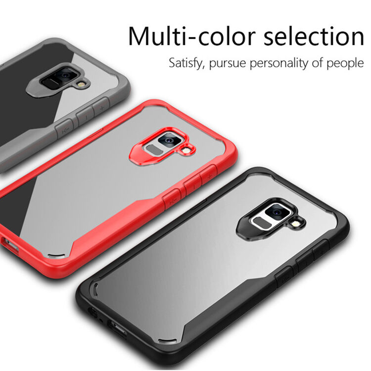 Carcasă din plastic rezistentă la șoc, pentru Samsung Galaxy A8 Plus (2018) - roșu