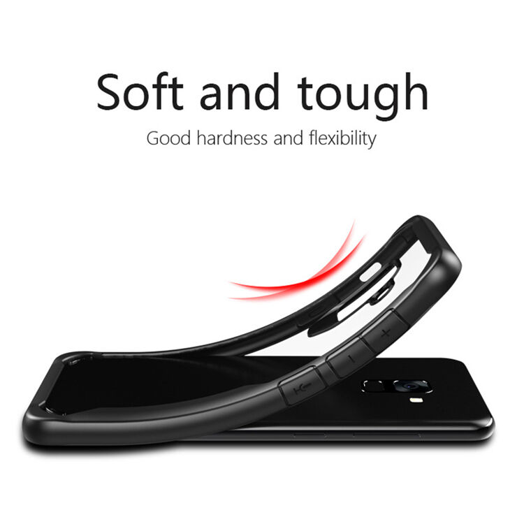 Carcasă din plastic rezistentă la șoc, pentru Samsung Galaxy A8 Plus (2018) - roșu