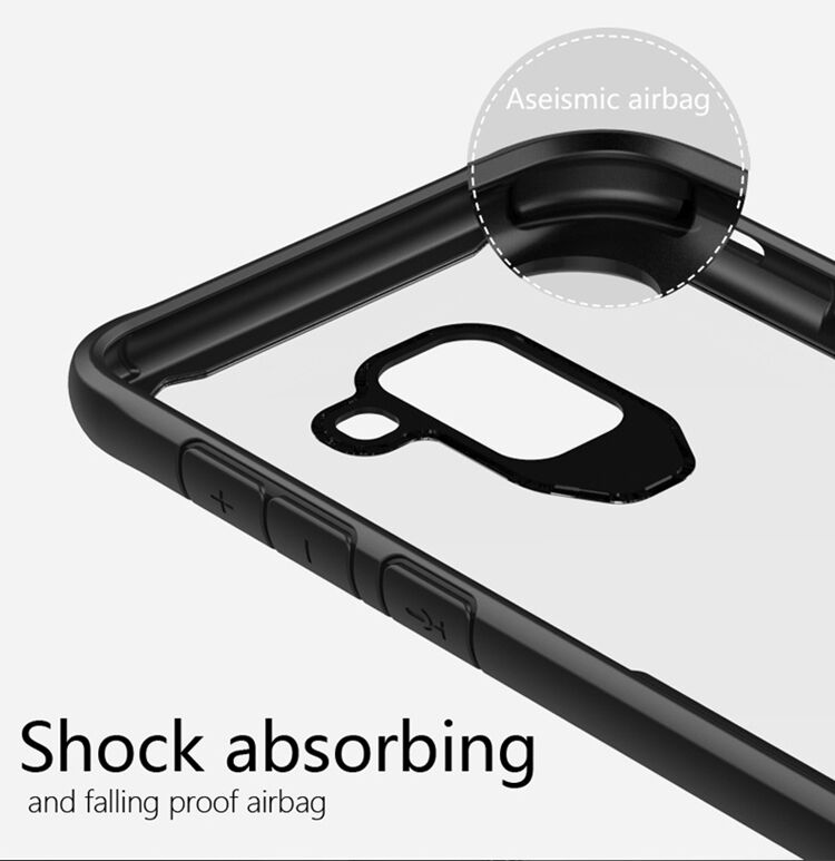 Carcasă din plastic rezistentă la șoc, pentru Samsung Galaxy A8 Plus (2018) - roșu
