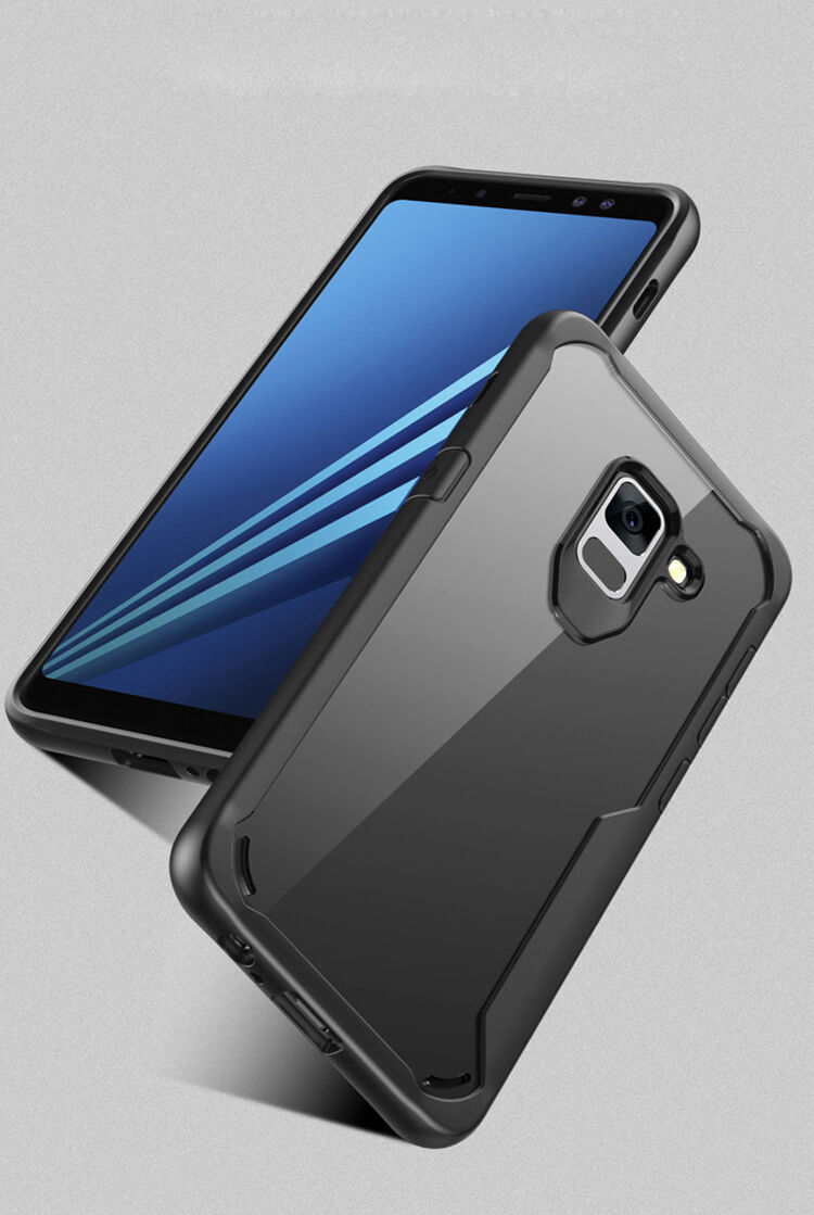 Carcasă din plastic rezistentă la șoc, pentru Samsung Galaxy A8 Plus (2018) - gri